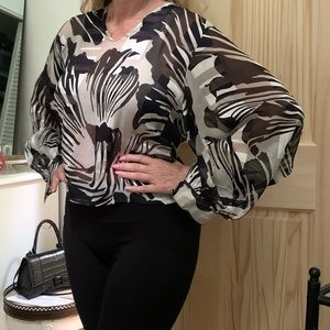 Vintage Louis Feraud 100% silk chiffon blouse